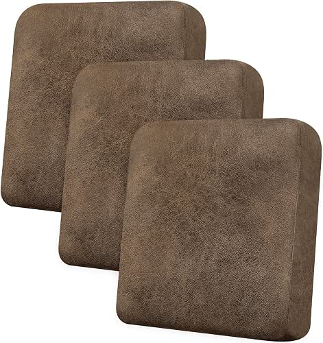 Couch Cushion Covers Leather-Look 3PC Stretch Sofa Seat Slipcover Sets