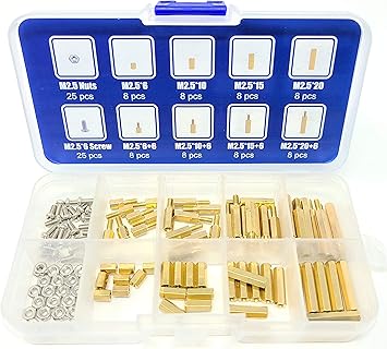 Micro Connectors 114 pcs Assorted M2.5 Standoff Kit for Raspberry Pi and Single Boards, Mixed