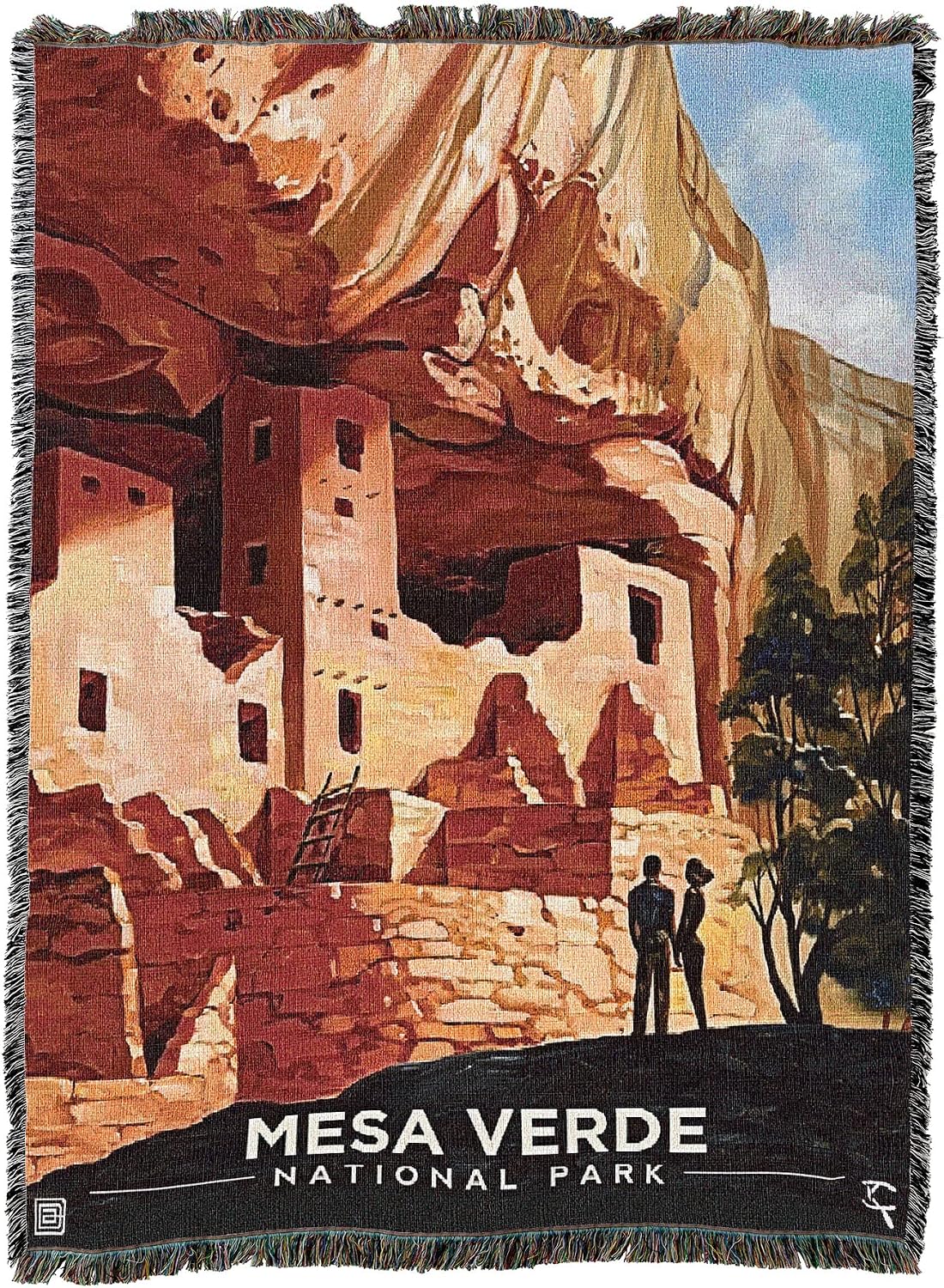 Pure Country Weavers Mesa Verde National Park Blanket by Kai Carpenter - Anderson Design Group Inc - Gift Tapestry Throw Woven from Cotton - Made in The USA (72x54)