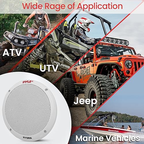 Miniatura 6 de Altavoces marinos duales de 65 pulgadas sistema de sonido estéreo de audio para exteriores de 2 vías impermeable y resistente a la intemperie con