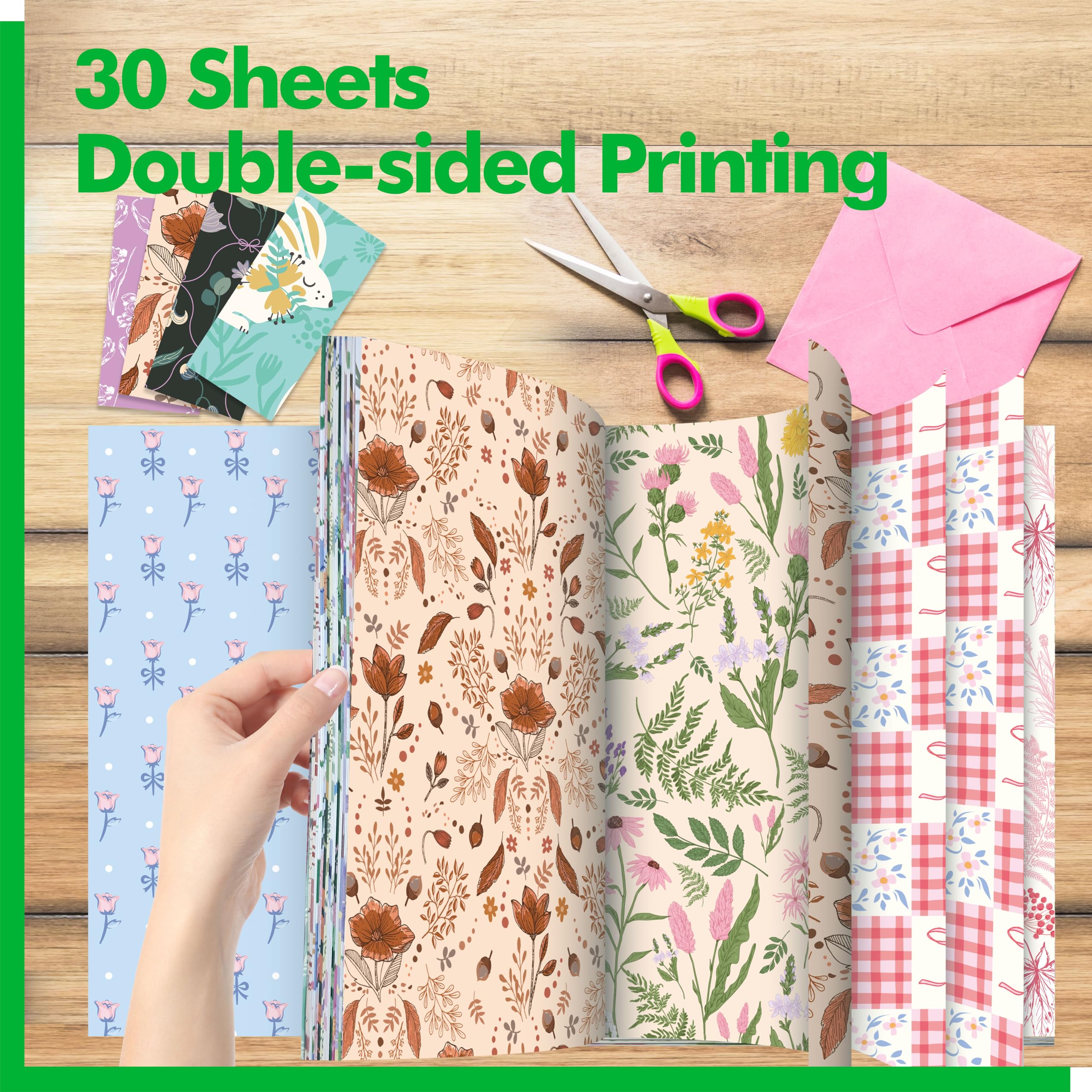 Vintage Scrapbook Paper Pad - 30 Sheets -3