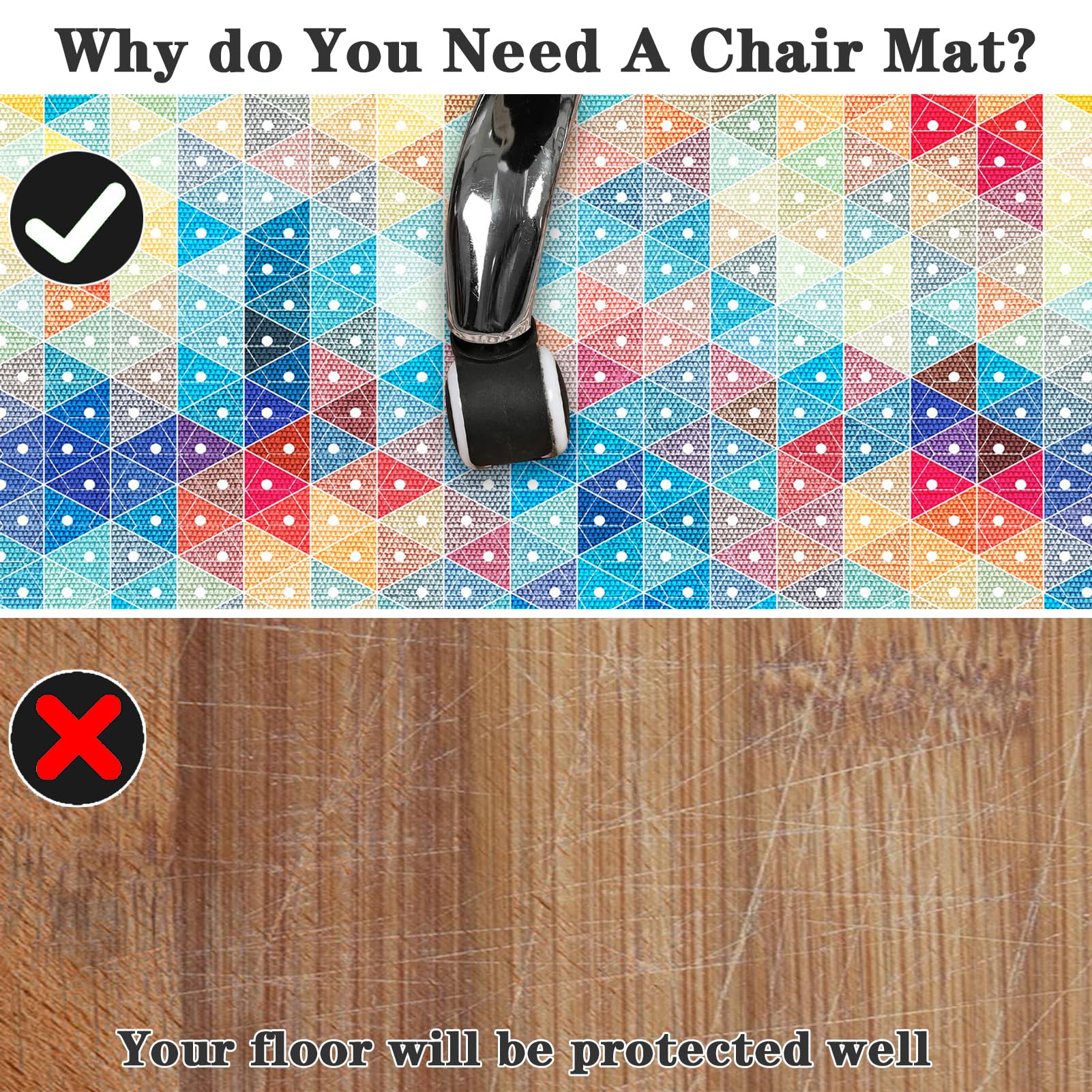 120 x 160 cm Alfombra para Silla de Oficina, Alfombrilla Protectora para Suelos, Protector Suelo Silla Oficina, Alfombra Suelo Gaming, Protector Suelo Silla Ruedas, Antideslizante Chair Mat