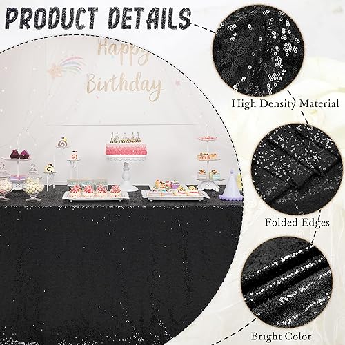 Miniatura 2 de Trlyc Mantel de lentejuelas  Mantel rectangular con purpurina plateada de 60 x 102 pulgadas, mantel brillante para decoración de mesa color plateado