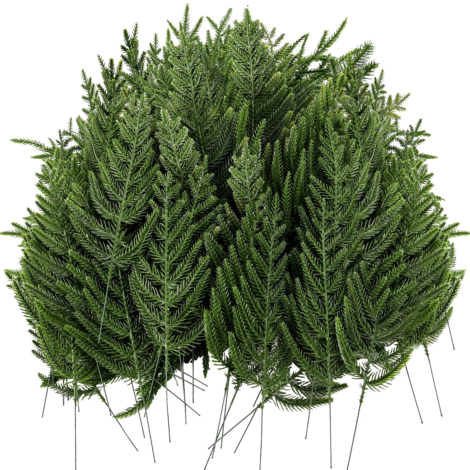 ZYP 50 PCS Christmas Artificial Pine Needles Branch Garland Artificial Green Pine Needles Branch, Fake Craft Greenery Pine Picks for DIY Wreath Christmas Embellishing and Home Garden Decor