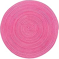 Vista 3 de SHACOS - Juego de 6 manteles individuales circulares y trenzados para días festivos y celebraciones, de algodón, lavables, tamaño 15 pulgadas