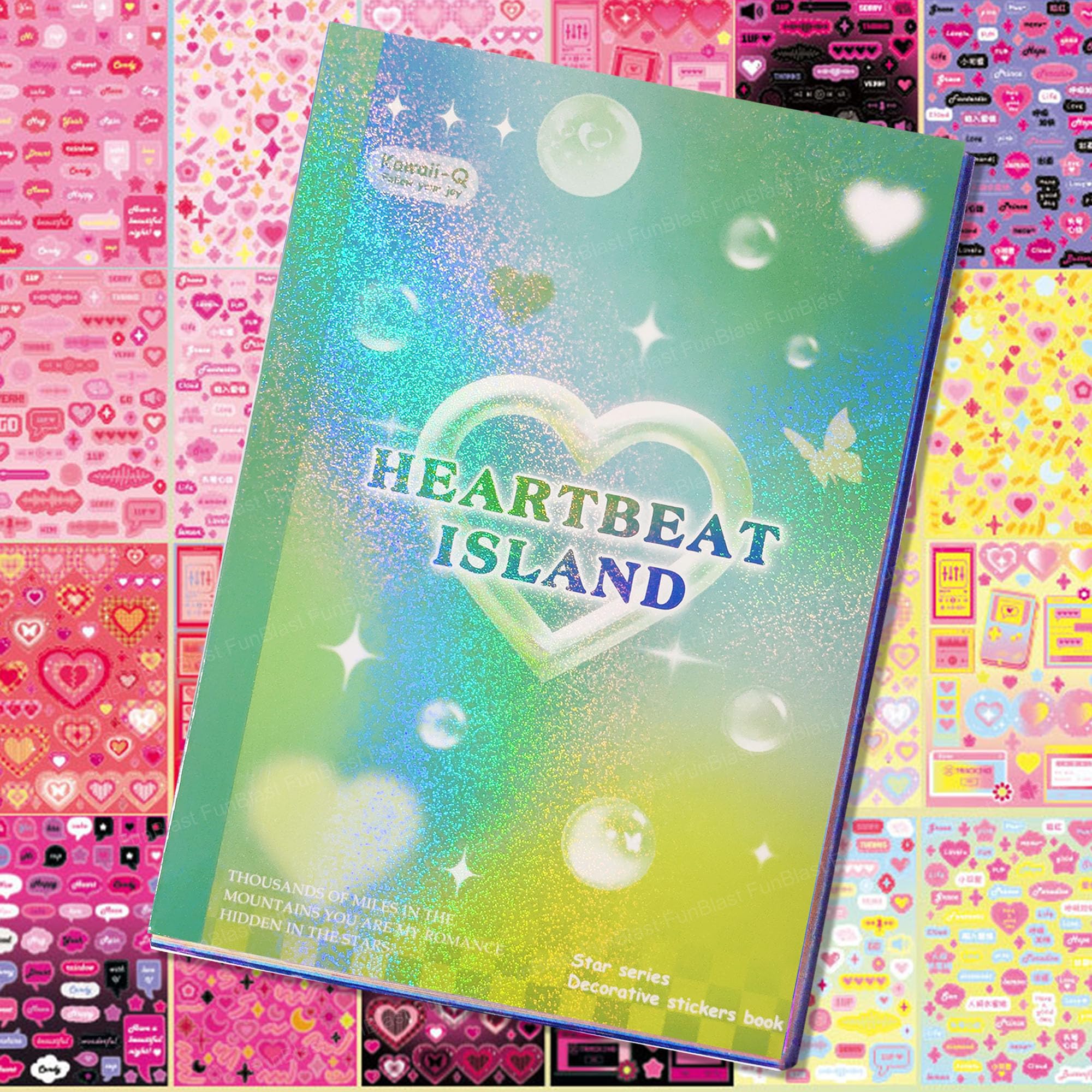 FunBlast Kawaii Stickers Book – 50 Sheets/1200+ Stickers, Heartbeat Island Japanese Style Decorative Sticker, Self-Adhesive Kawaii Sticker, Cute Sticker for Girls (B) (B0DDJBPYZH) Amazon Price History, Amazon Price Tracker