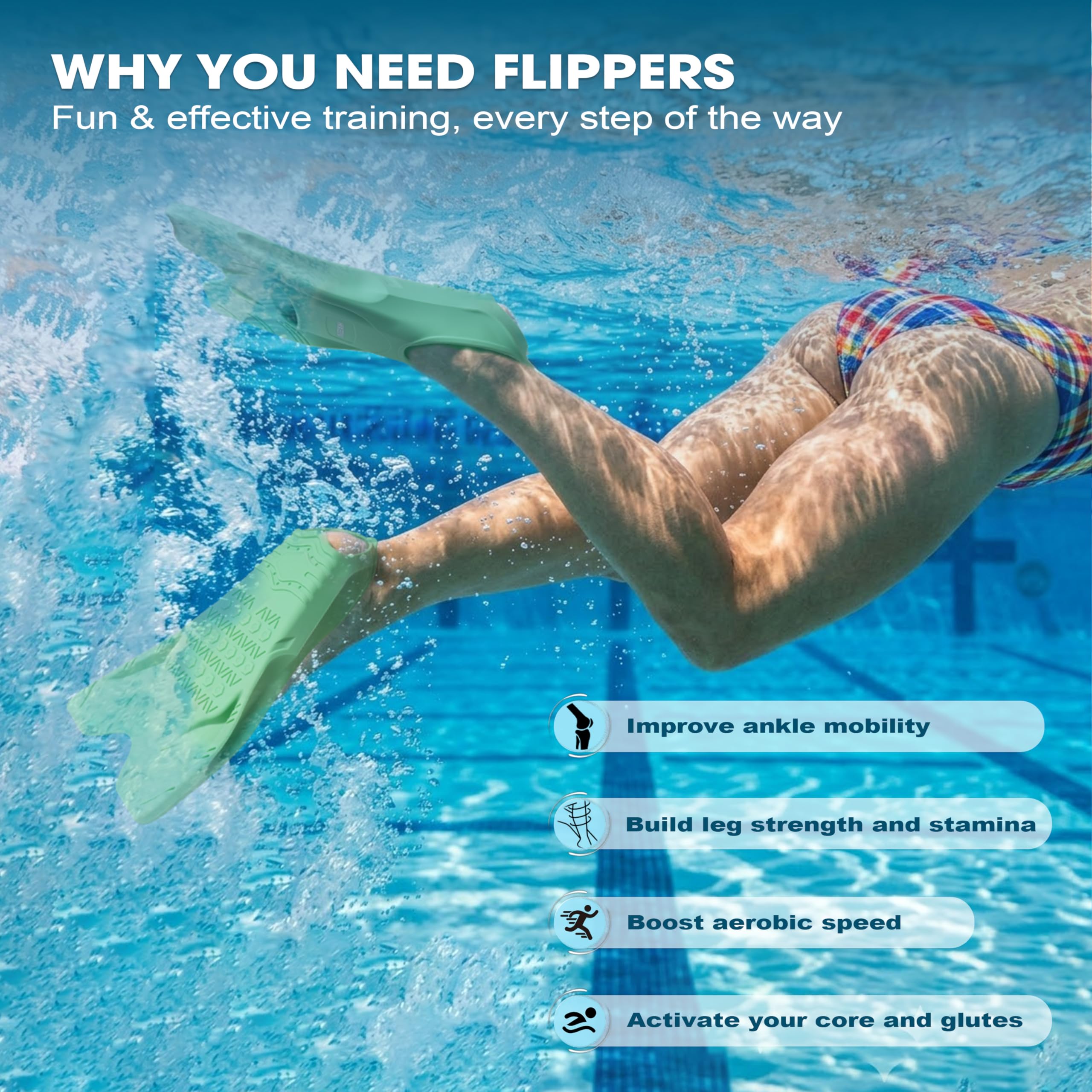 Boosteady Aletas de entrenamiento de natación con talón abierto, aletas de silicona de hoja corta para adultos y adolescentes, diseño de baja resistencia con drenaje de dedos, incluye bolsa de