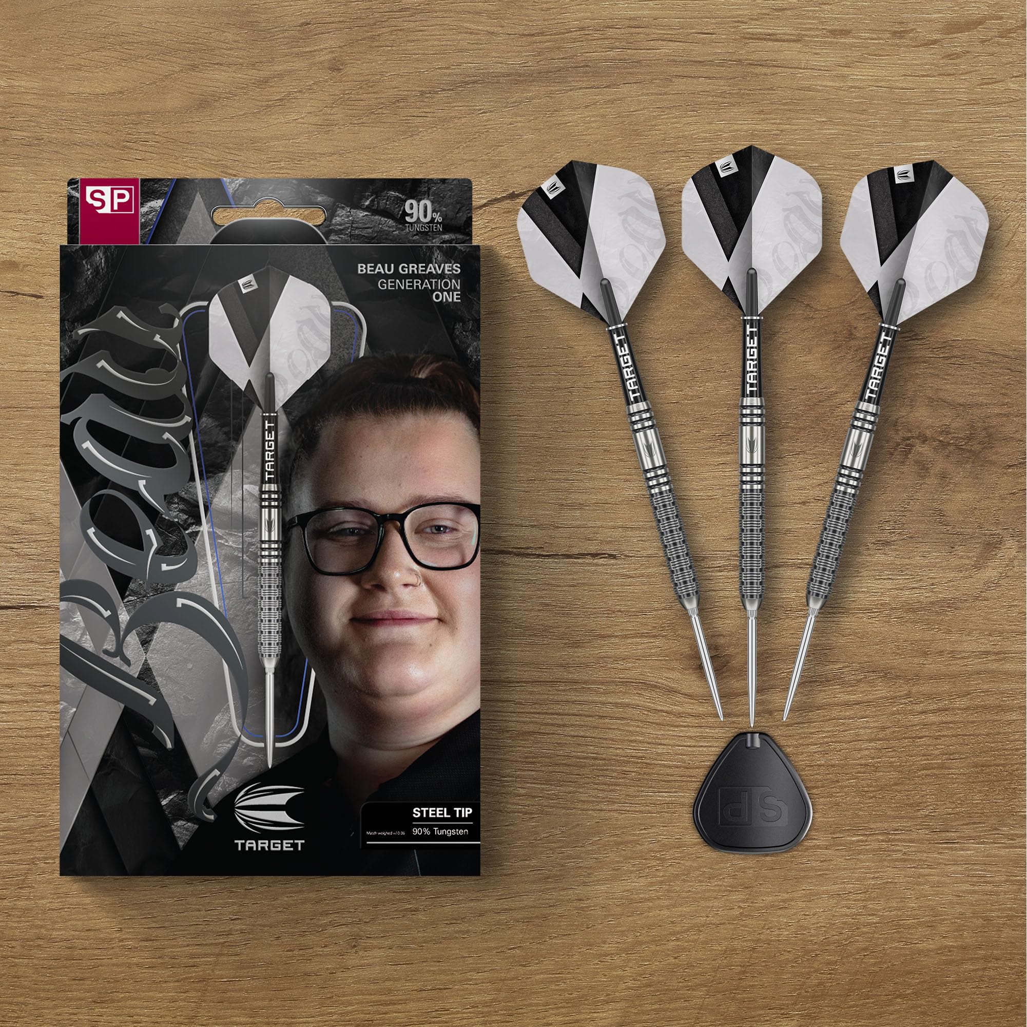 Target Darts Beau Greaves Steel Tip Dart Set, 25G | 90% Tungsten