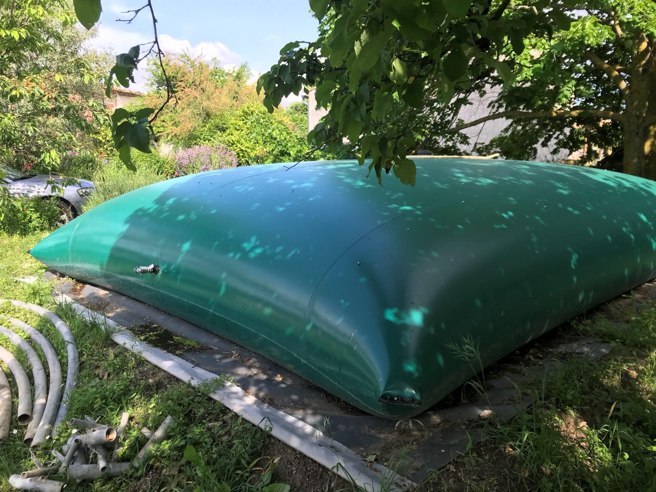 Citerne Souple/Récupérateur Eau de Pluie/Bâche Souple en PVC/traitée Anti UV/Autoportante (10m3 / 10 000L)