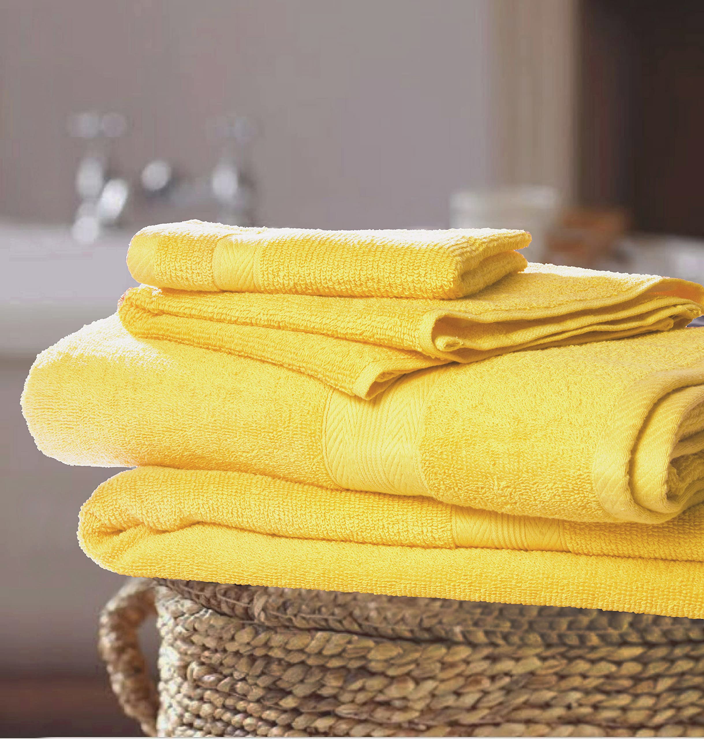 Amazon｜BOUTIQUO タオル8点セット リングスパンコットン100% バス