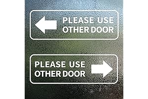 Please Use Other Door Sign 12x4 Inch Left Right Arrow Sticker Sign...