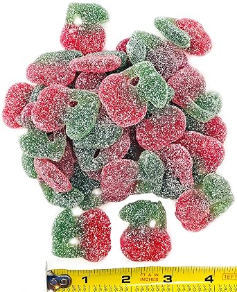 SweetGourmet Sour Tart Twin Cherries | Natural Flavor Sanded Gummy Candy Bulk | 1 Pound