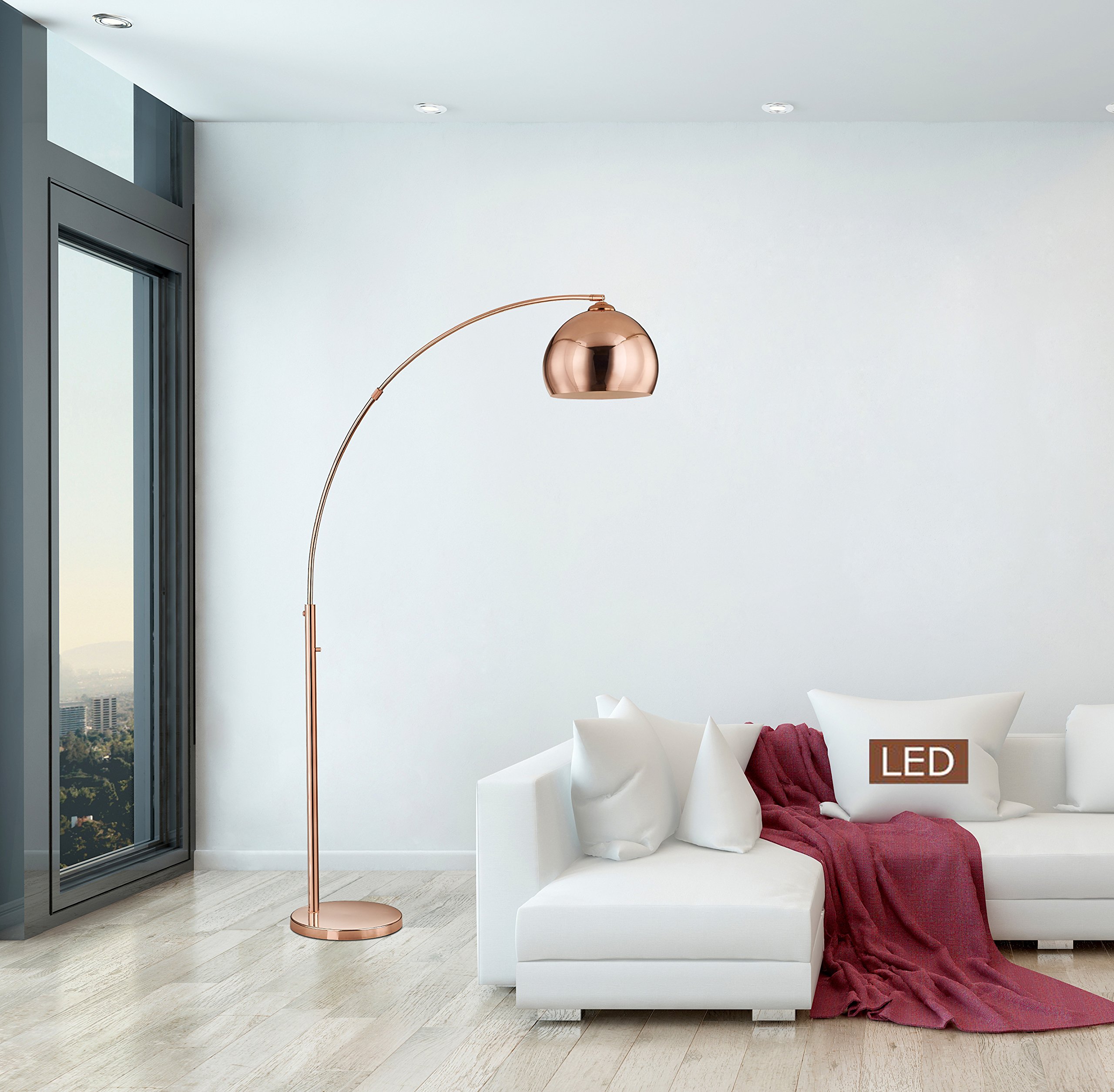 Artiva USA LED611108RC Alrigo LED Arch Floor Lamp with Dimmer, 48