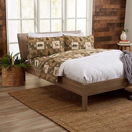 Miniatura 9 de Great Bay Home - Juego de sábanas de microfibra muy suave, de estampado con estilo de cabaña de 3 piezas Cómodas sábanas para cualquier temporada