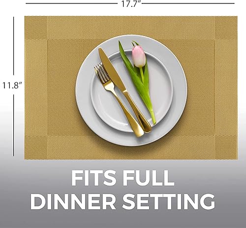 Miniatura 4 de More Décor Manteles individuales para mesa de comedor, lavables, resistentes al calor, de vinilo de PVC, para comedor y cocina, antideslizantes,