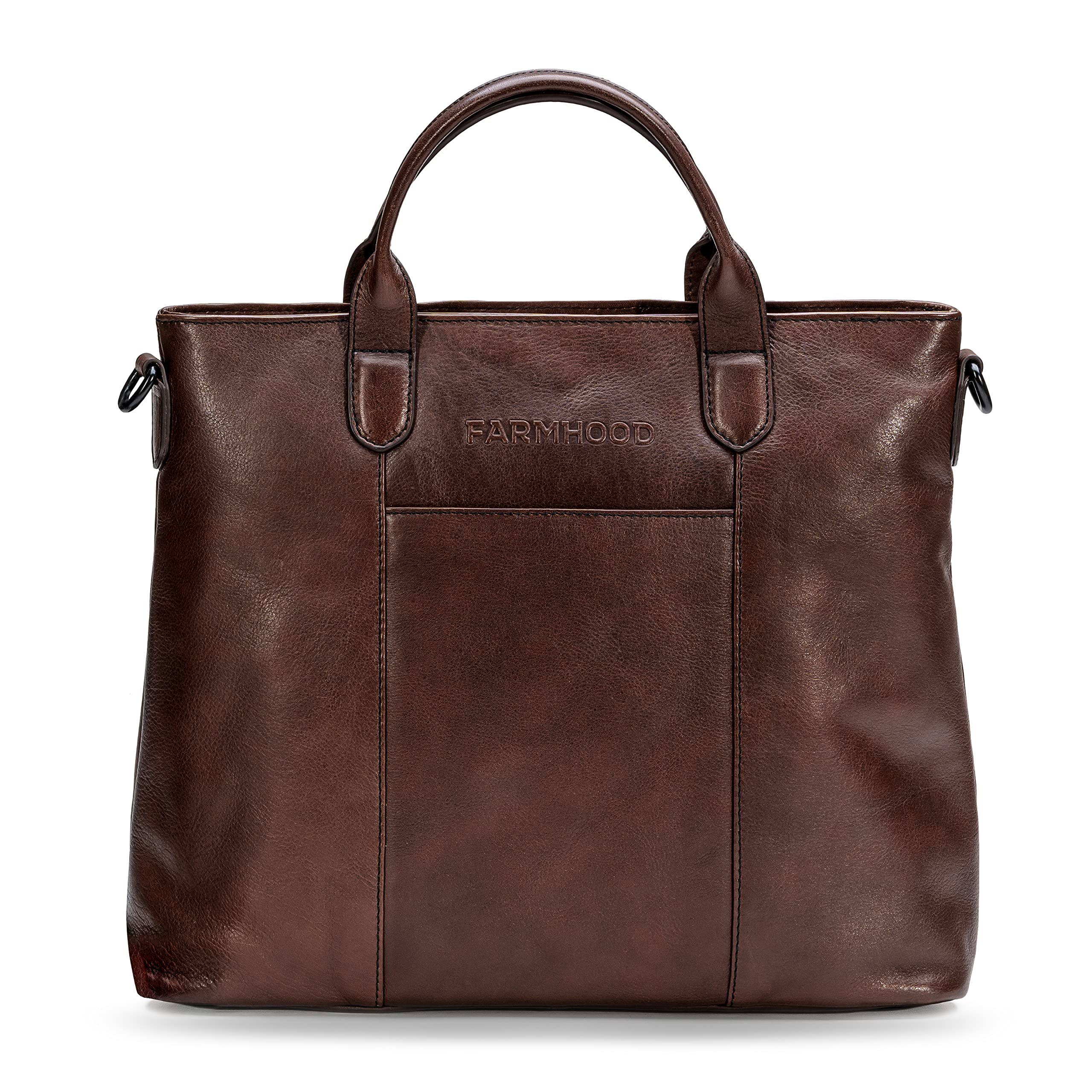 Memphis Damen/Herren Leder Handtasche | Henkeltasche mit Laptopfach und abnehm-& längenverstellbarem Riemen | 37 cm große Tragetasche mit Hauptfach, Steckfächer & Reißverschluss