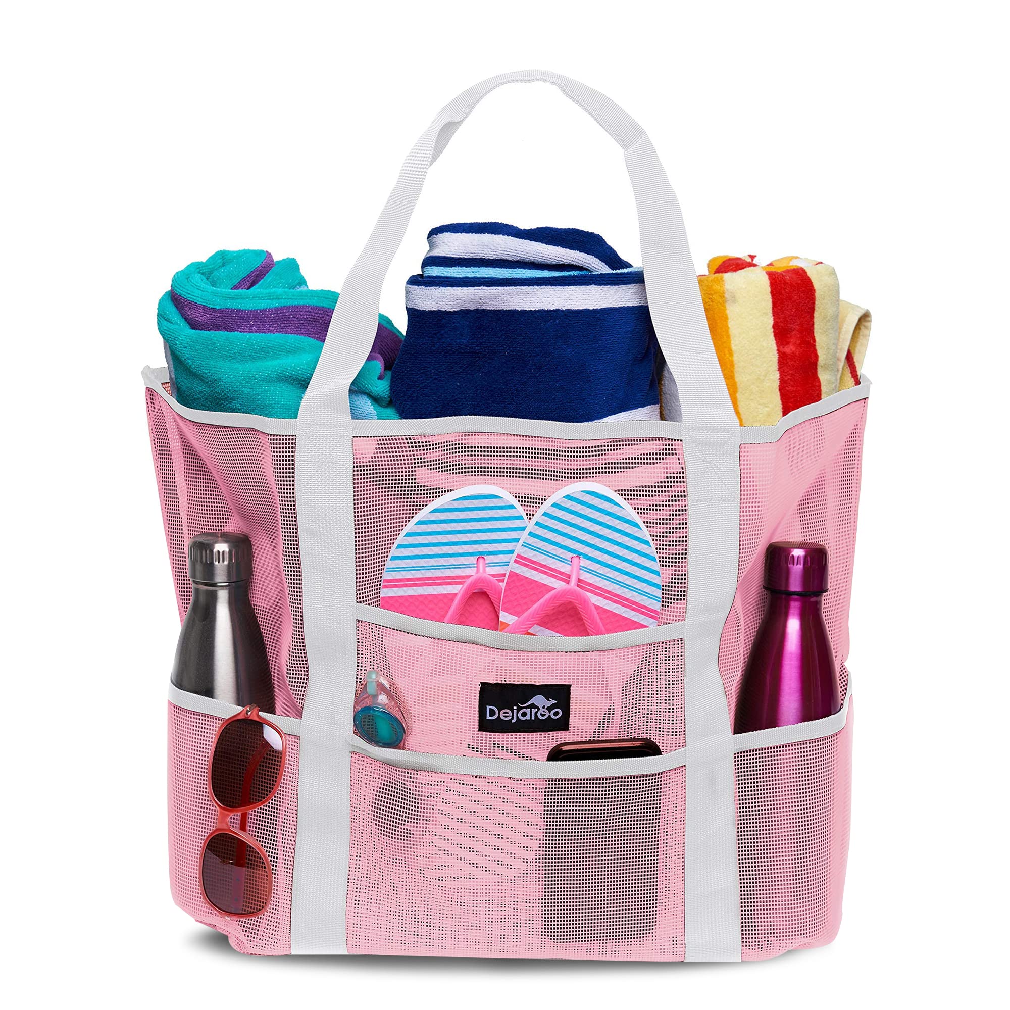 Dejaroo Mesh Sand Free Bag - Strong Lightweight Bag For Beach & Vacation Essentials. Tons of Storage!