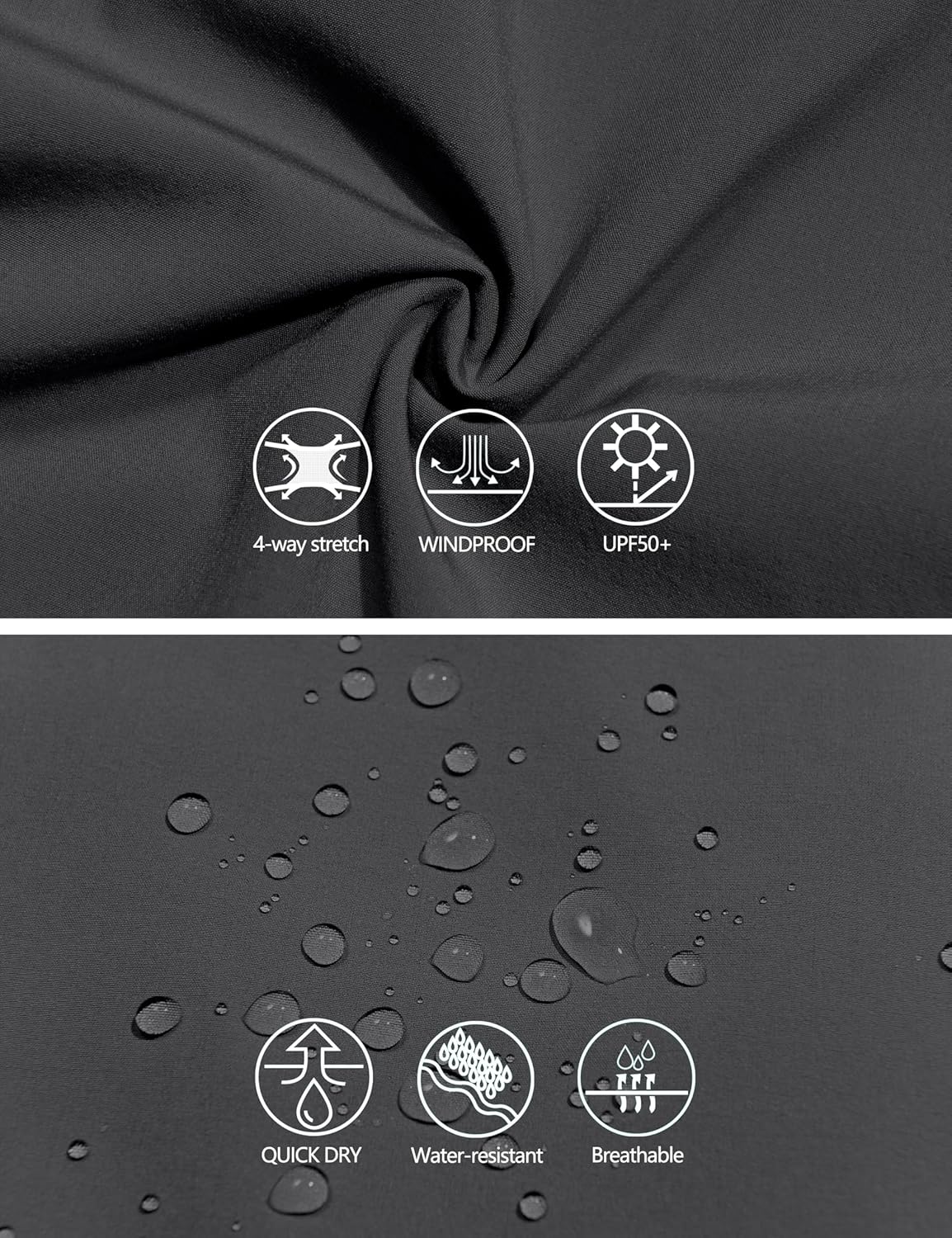 Little Donkey Andy Men’s Lightweight Breathable Windbreaker Golf Jacket UPF50+ Windproof Outdoor Running Coat