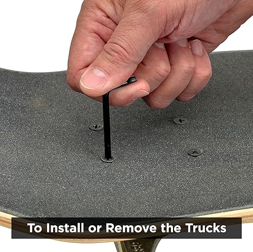 Miniatura 7 de Herramienta compacta de patinaje de bolsillo, herramienta T Tool todo en uno para patinetas, longboards, mini patinetas y cruceros, se pliega a un