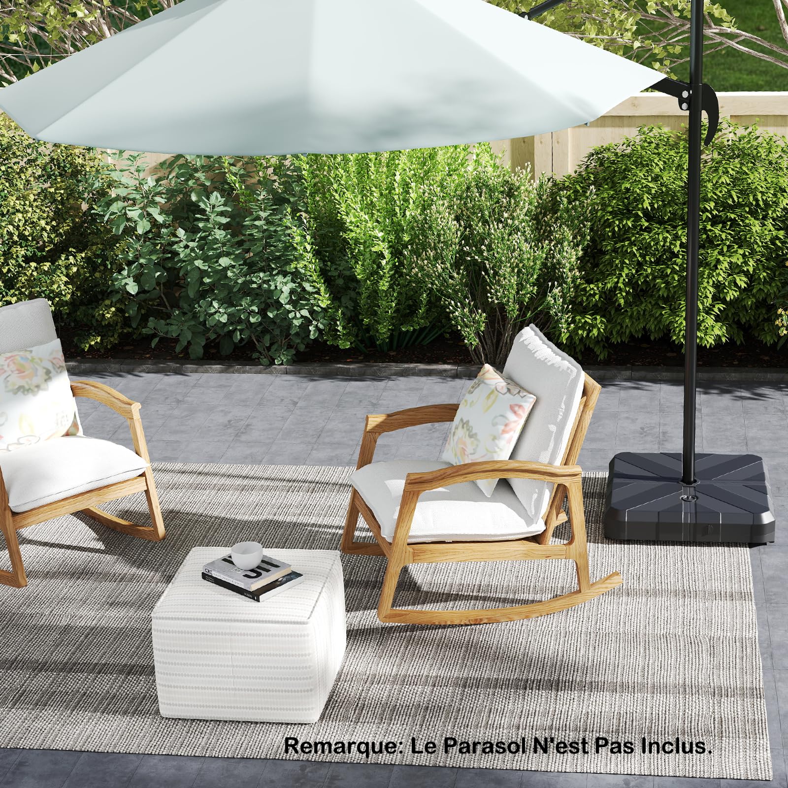 RELAX4LIFE Pied de Parasol Déporté Remplissable 60kg