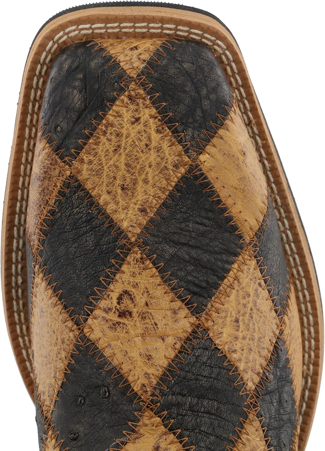 Twisted X Men's 11" Ruff Stock, Wide Square Toe with CellSole, Ostrich & Black, 12 EE
