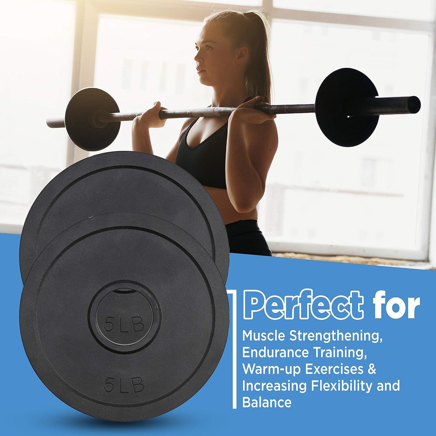 Logest Pair Olympic Plates - Barbell Weights Set of 2 Weight Plates for Olympic Bars Perfect for Strength Training Plates Exercise Balance Increase Flexibility Available in 2.5LB 5LB Weight Plate : Sports & Outdoors