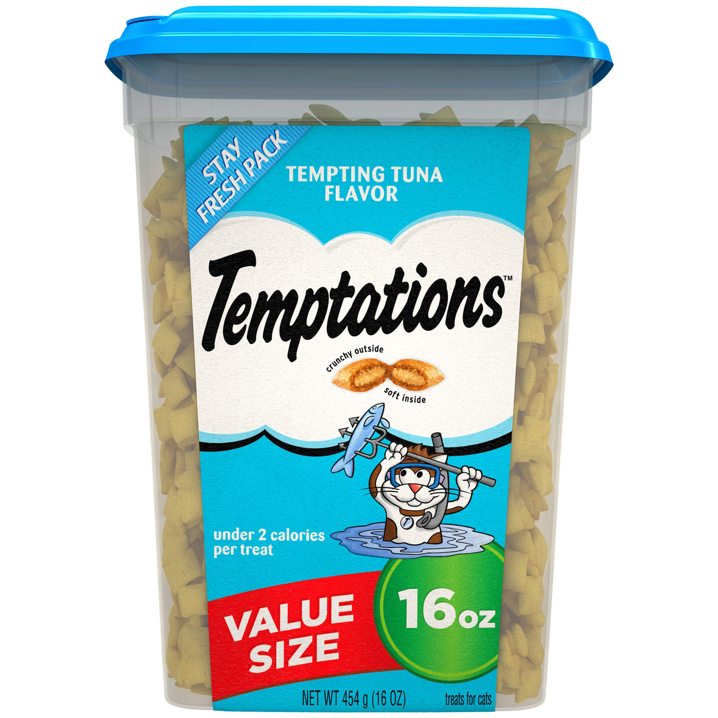 TEMPTATIONS Classic Crunchy and Soft Cat Treats, 16 oz.