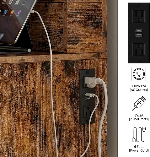 Miniatura 4 de IRONCK Juego de escritorio con espejo iluminado LED y toma de corriente, mesa de tocador de maquillaje con 4 cajones, banco de almacenamiento, para