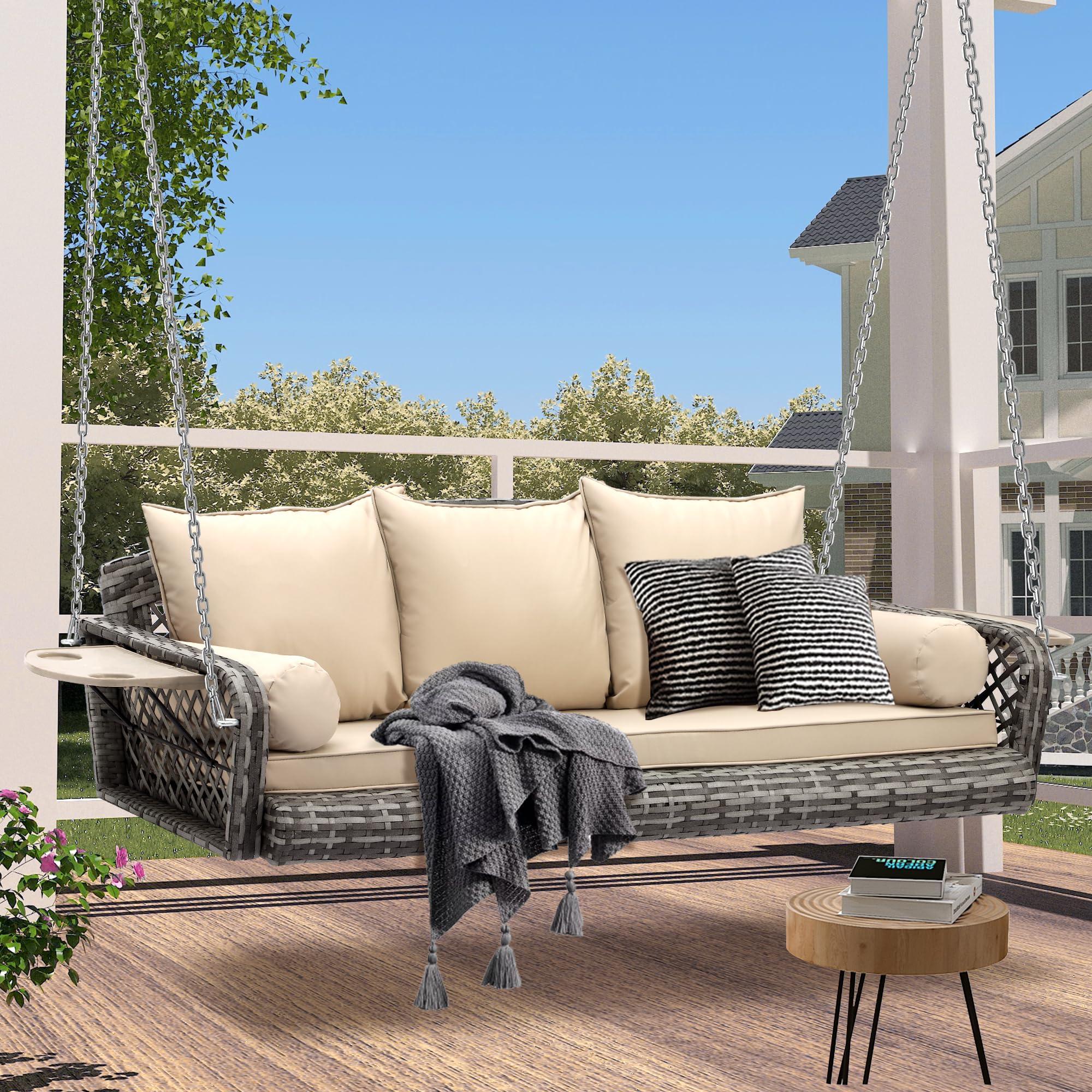Wicker Hanging Porch Swing Chair