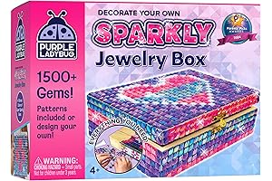 Purple Ladybug DIY Sparkly Jewelry Box for Girls 8-12 Yrs, 10 9...