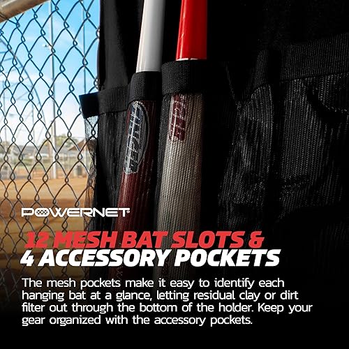 Miniatura 4 de PowerNet Ultimate Coaching Team Bundle  Tablero de alineación magnética  Organizador de casco colgante  Carrito de valla para 12 murciélagos