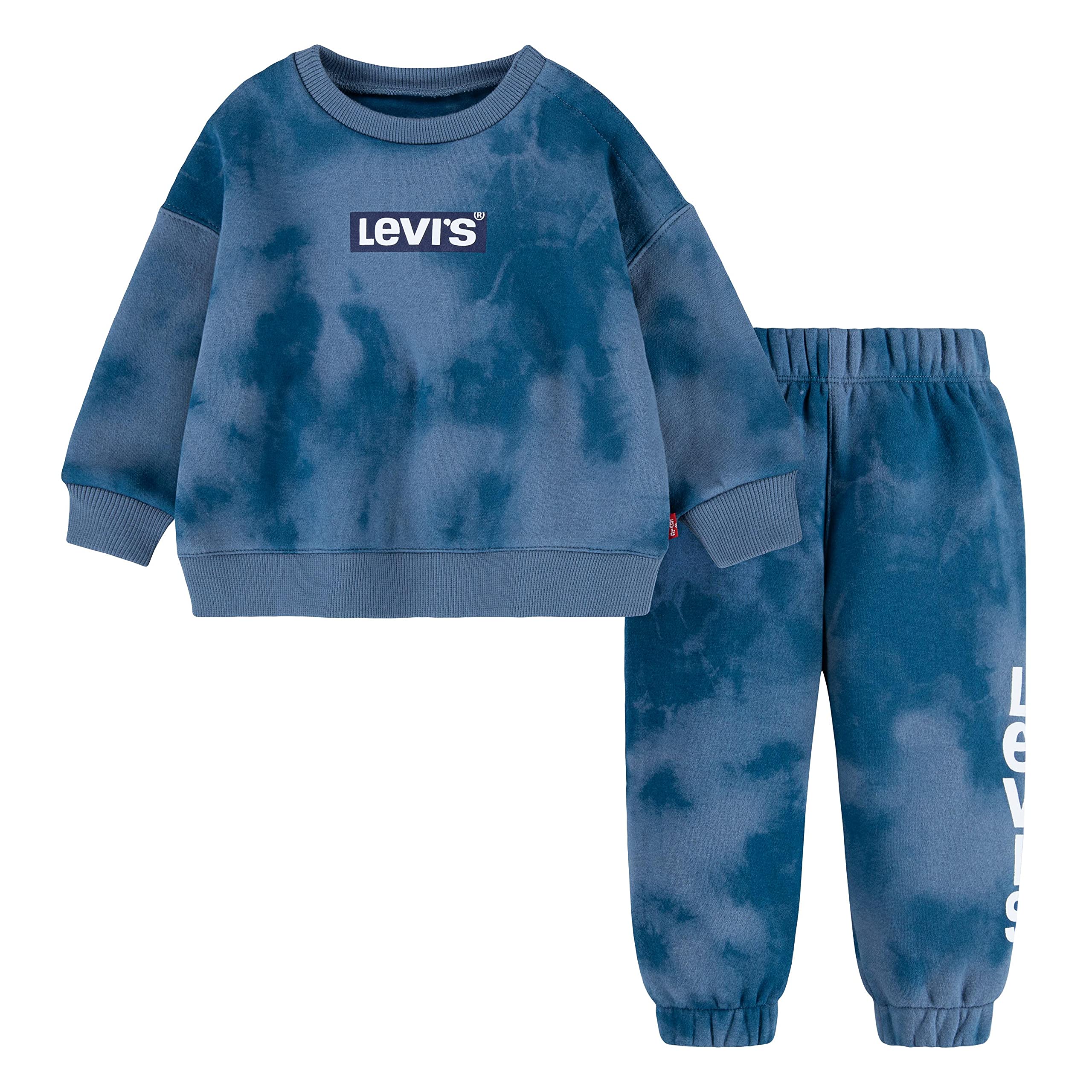 Levi's baby-girls Crewneck Sweatshirt and Joggers 2-piece Outfit Set