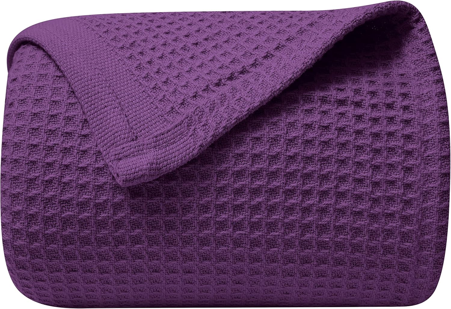 NestariaHome Waffle Blanket 100 Cotton Plum Queen Size