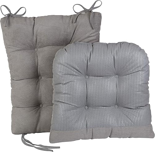 Miniatura 2 de Klear Vu Omega - Juego de cojines antideslizantes para silla mecedora con acolchado grueso y diseño copetudo, incluye almohadilla de asiento y