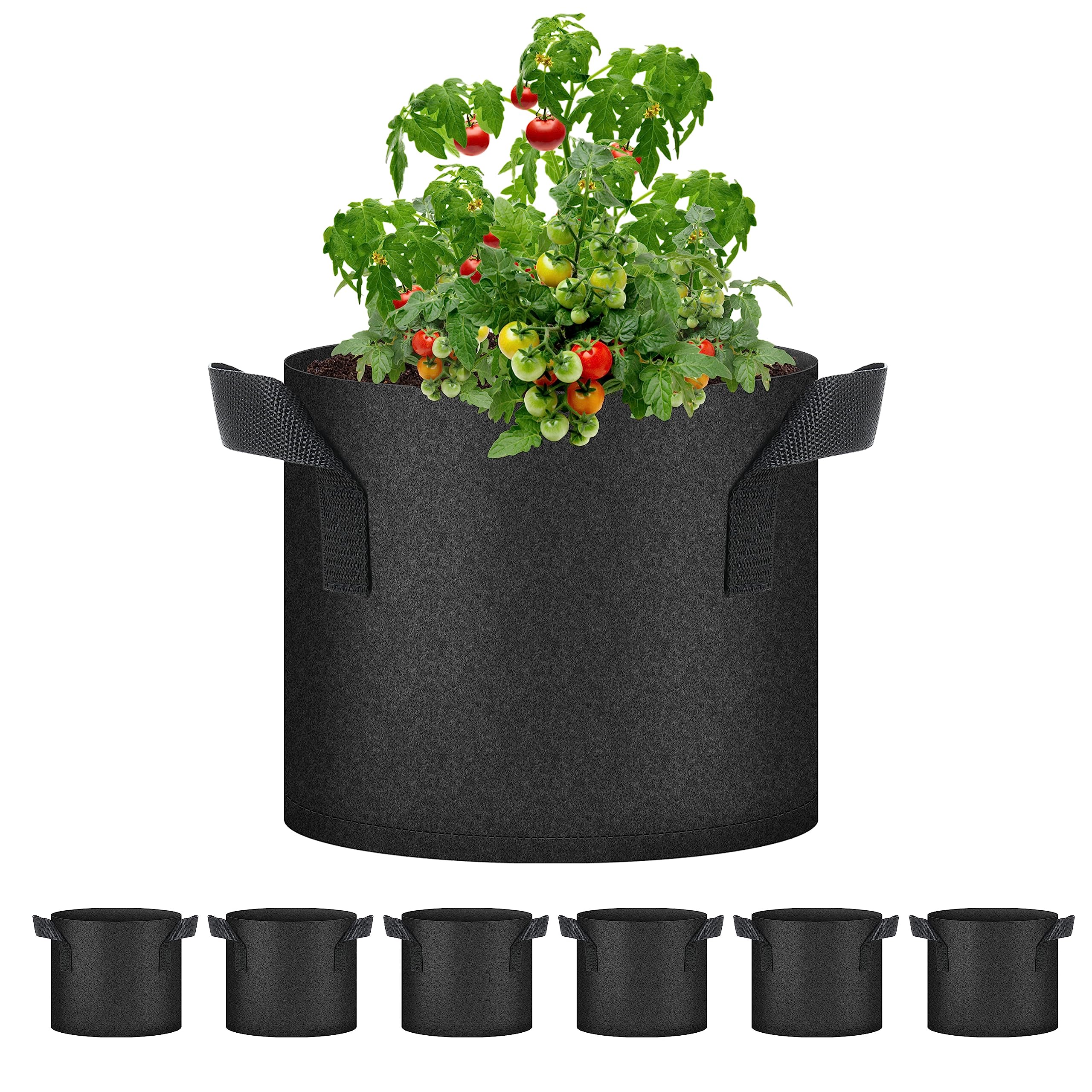 HealSmart 6-Pack 3 Gallon Nonwoven Grow Bags