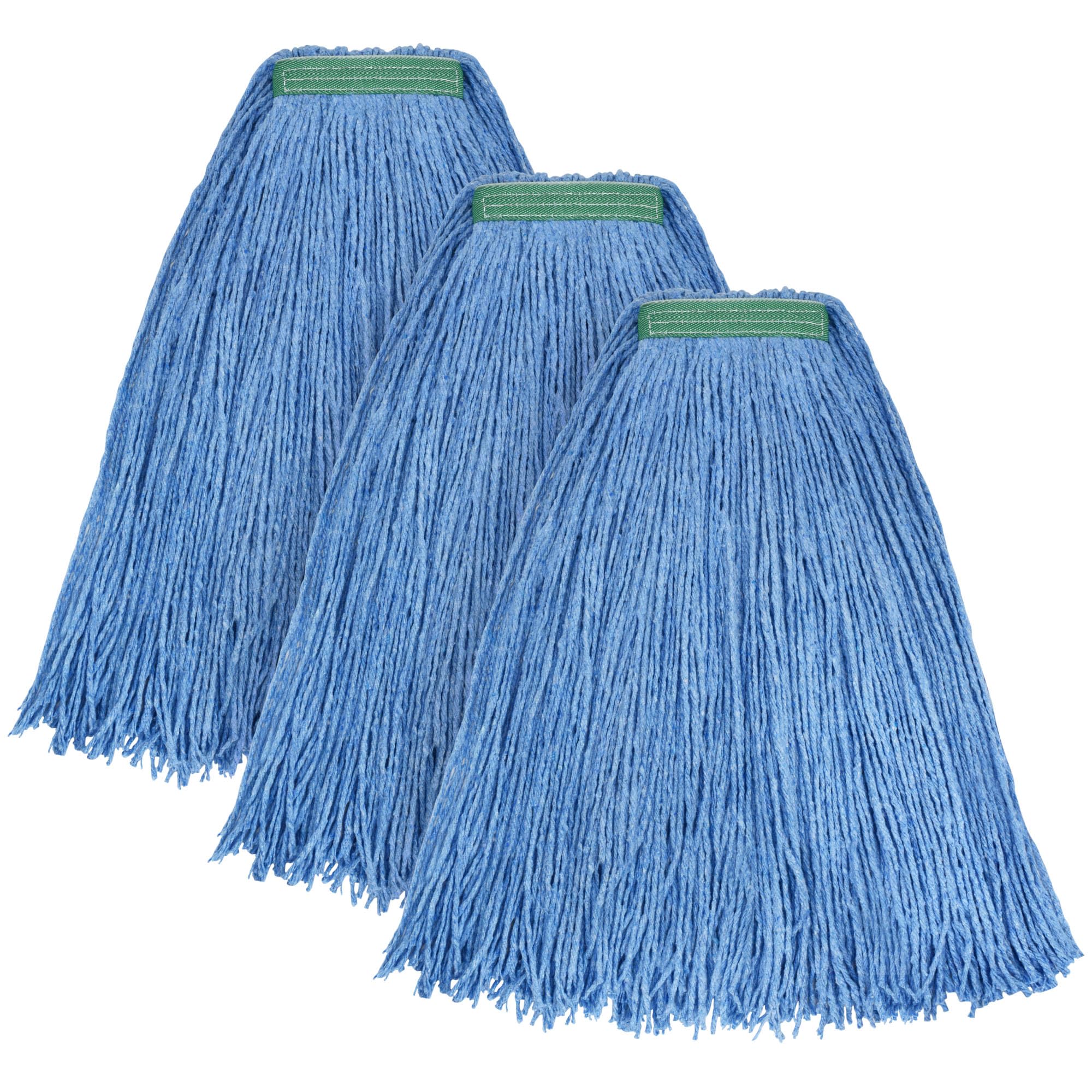 Matthew Cleaning - Juego de 3 trapeadores de algodón de 20 onzas, con cuerda abierta de algodón, repuestos de fregona de cuerda resistente, mezcla universal para diadema, repuesto de cabezal de