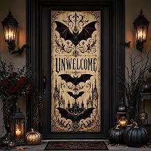 Halloween Decorations - UNWELCOME Gothic Halloween Door Cover
