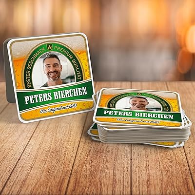 Personalisierte Bierdeckel mit Foto und Wunschmotiv
