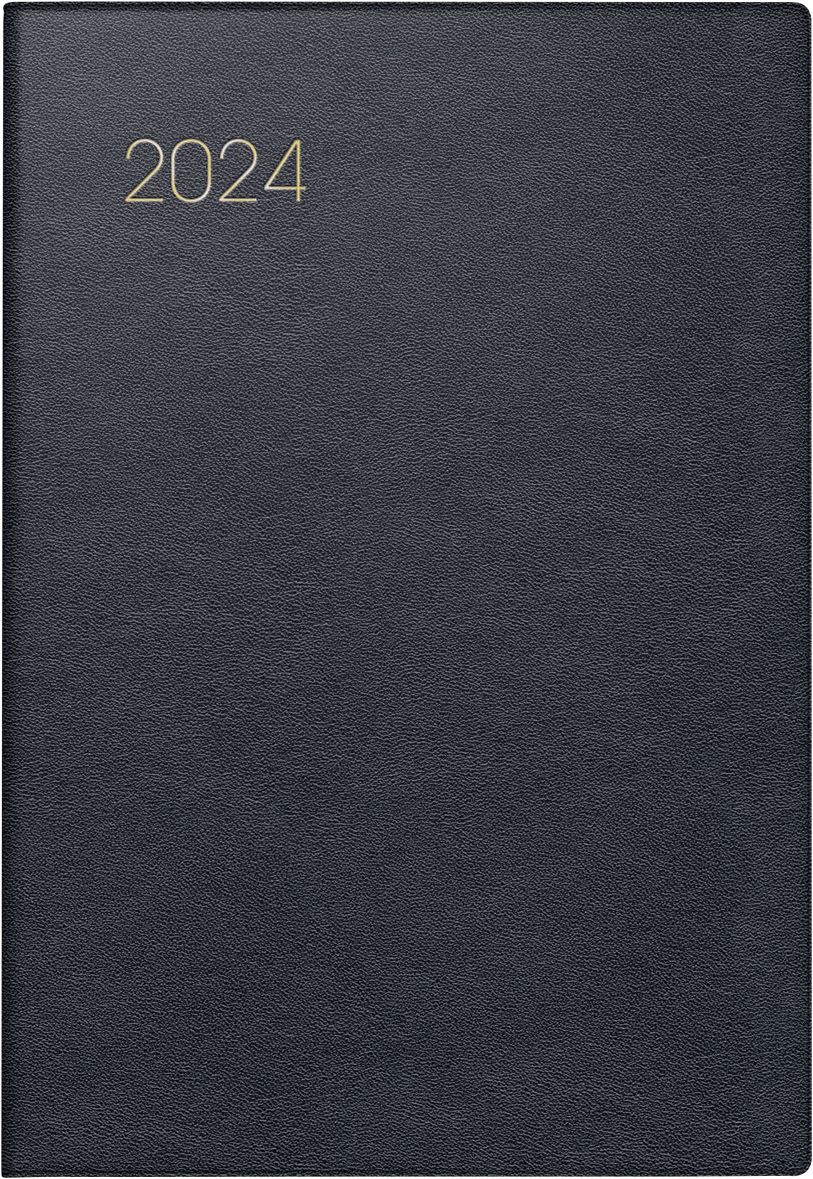 BRUNNEN Weekly calendar model 723 2024, 2 pages = 1 week, sheet size 7.6 x 11.2 cm, black