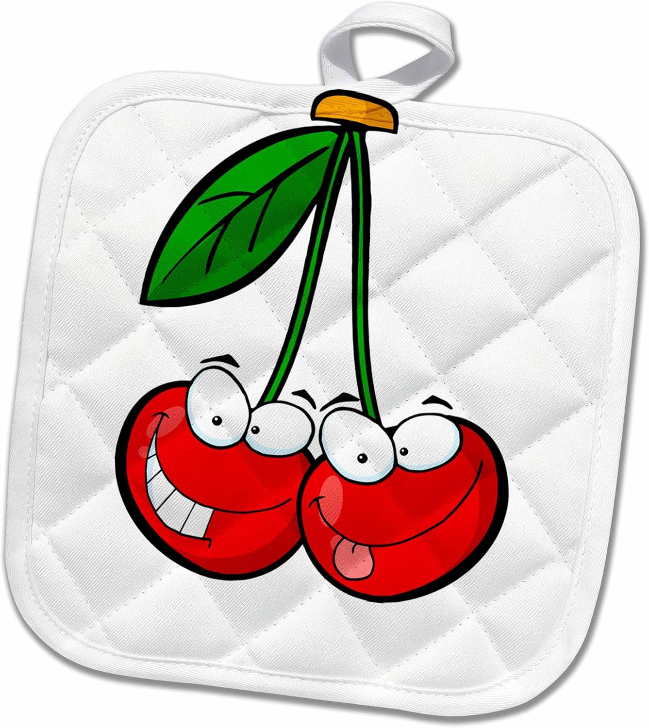 3D Rose Cherry Cartoon Characters Pot Holder, 8" x 8"