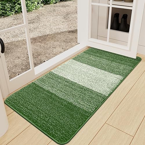 Vista 47 de Kitinjoy Tapete para puerta de interior y exterior, 48 x 32 pulgadas, antideslizante, absorbente, atrapador de suciedad, de perfil bajo, lavable