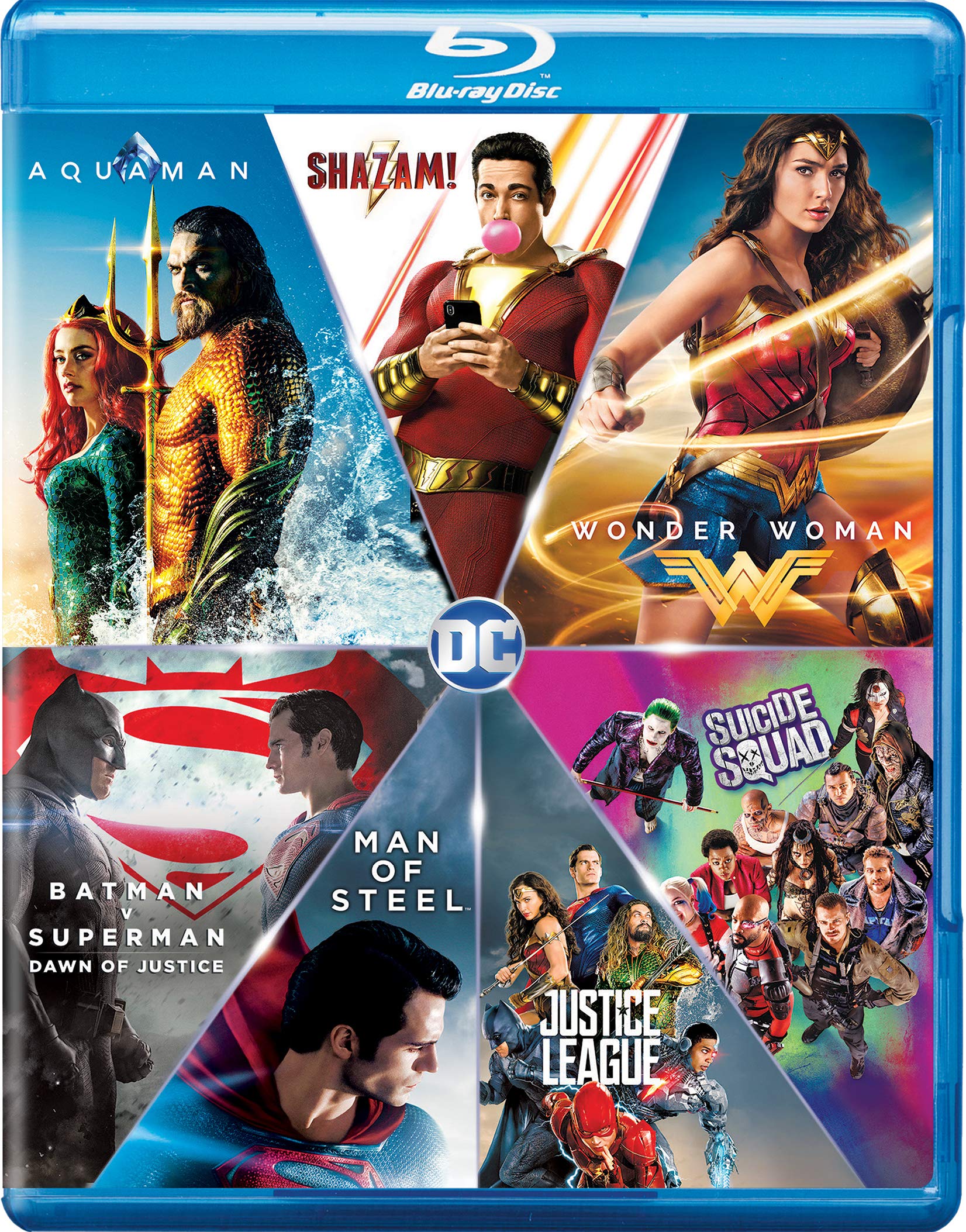 - DC 7-Film Collection: Aquaman + Shazam! + Wonder Woman + Batman v Superman: Dawn of Justice + Man of Steel + Justice League + Suicide Squad (7-Disc Box Set)