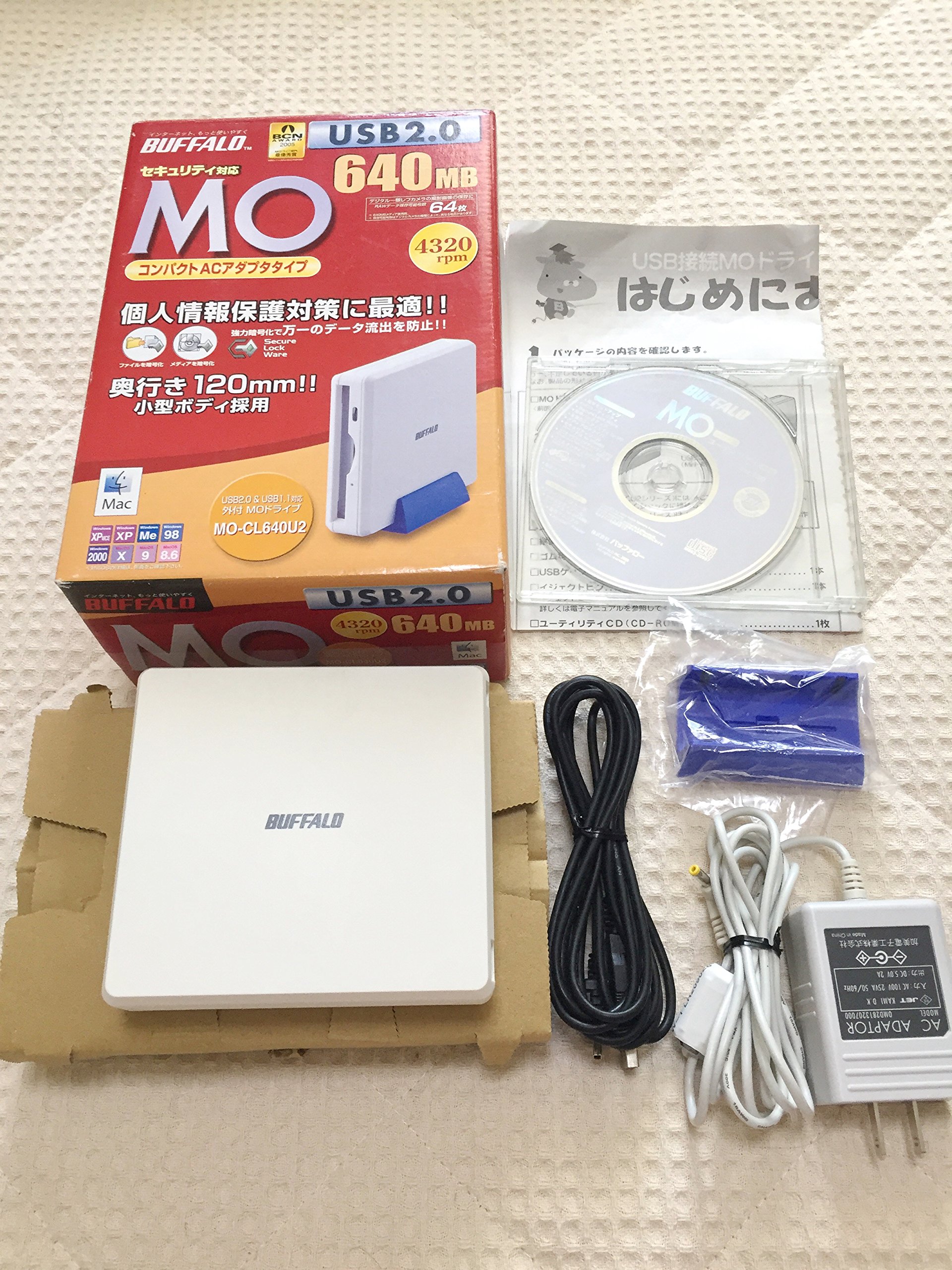 Amazon | BUFFALO MO-CL640U2 USB2.0接続 ポータブルMOドライブ  