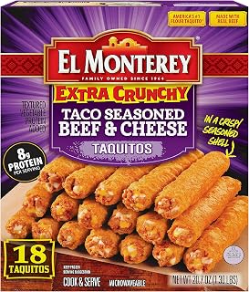 El Monterey, Extra Crunchy Taco Beef Taquitos, 20.7 Ounce, 18 Count