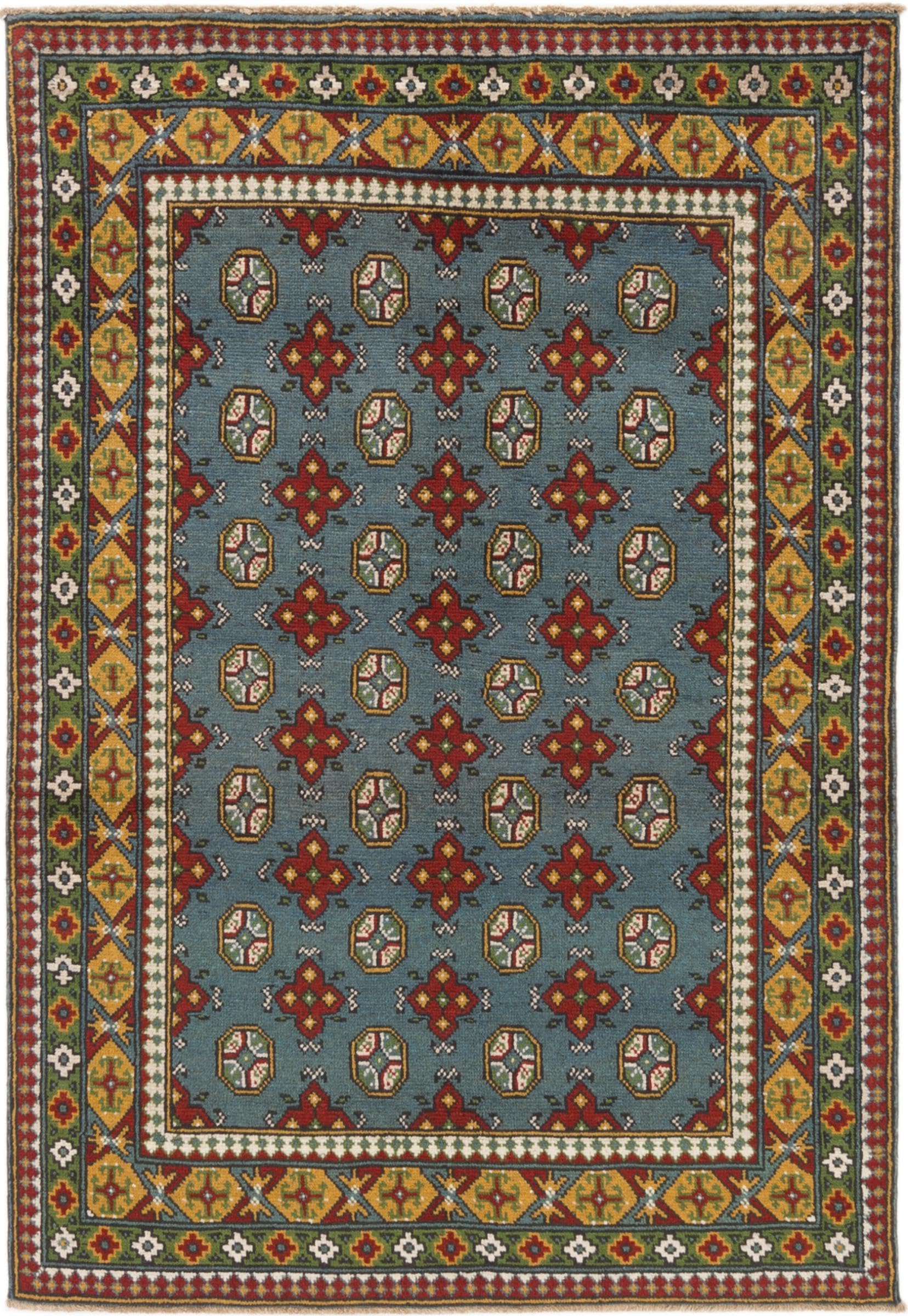 Tapis Afghan Akhche 122x181 noué main en laine d'Orient traditionnel
