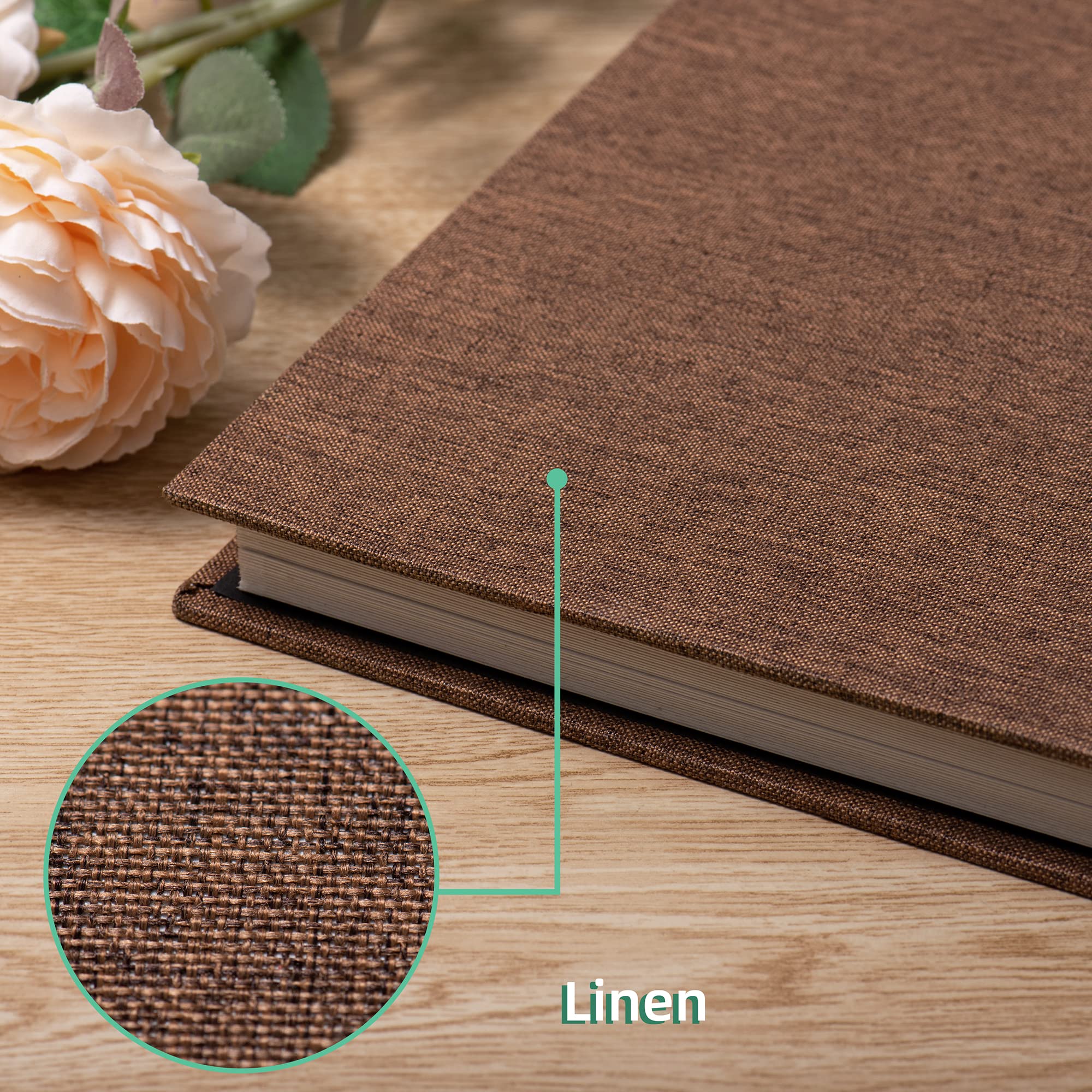 Álbum de fotos con capacidad para fotos de 4 x 6, 5 x 7 y 8 x 10 pulgadas, páginas autoadhesivas para bebés, bodas, viajes y recuerdos familiares, incluye bolígrafo metálico y raspador/libro de