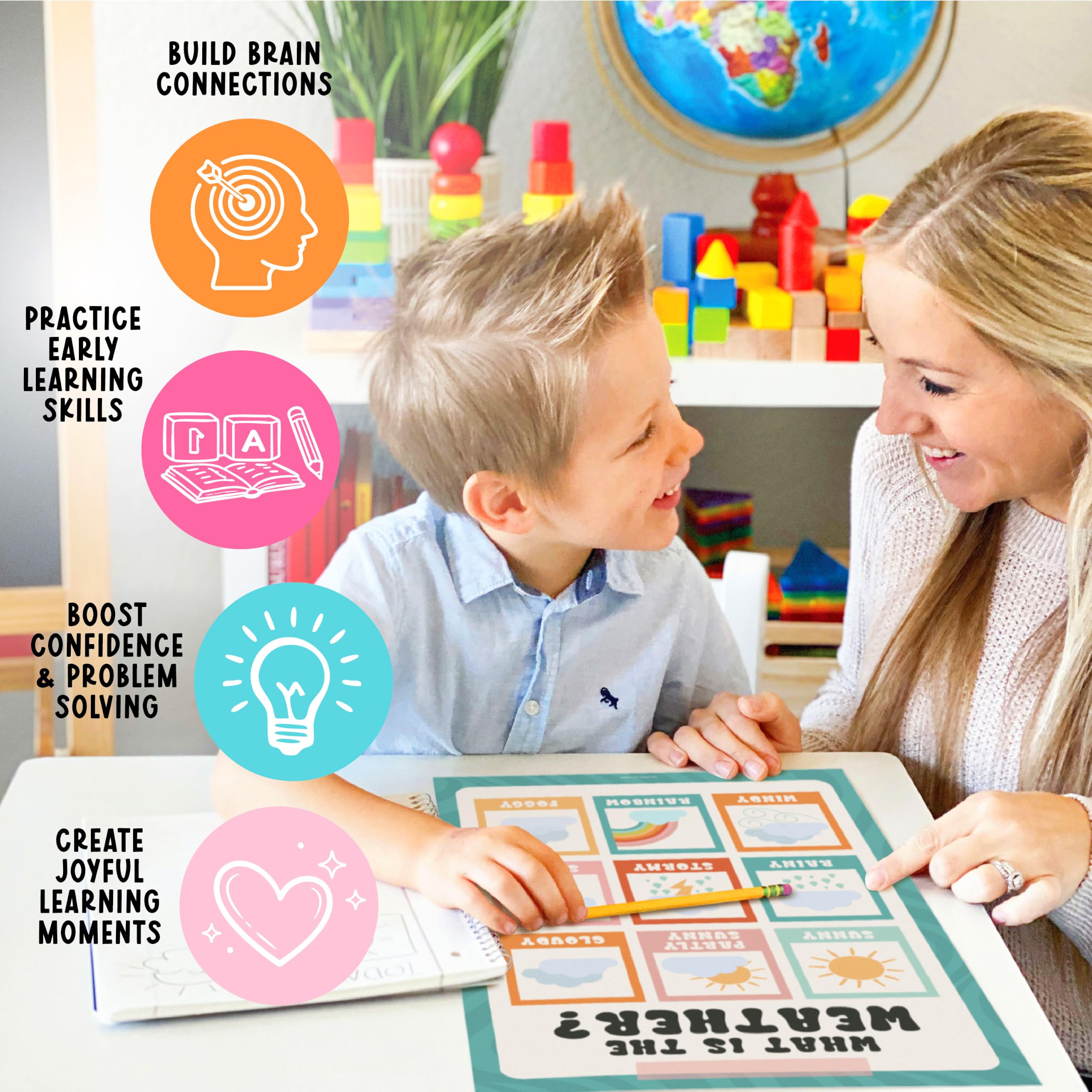 Hadley Designs Lot de 16 affiches éducatives pour les incontournables de la salle de classe – Affiches laminées pré-maternelles pour les tout-petits et les activités d'apprentissage préscolaire