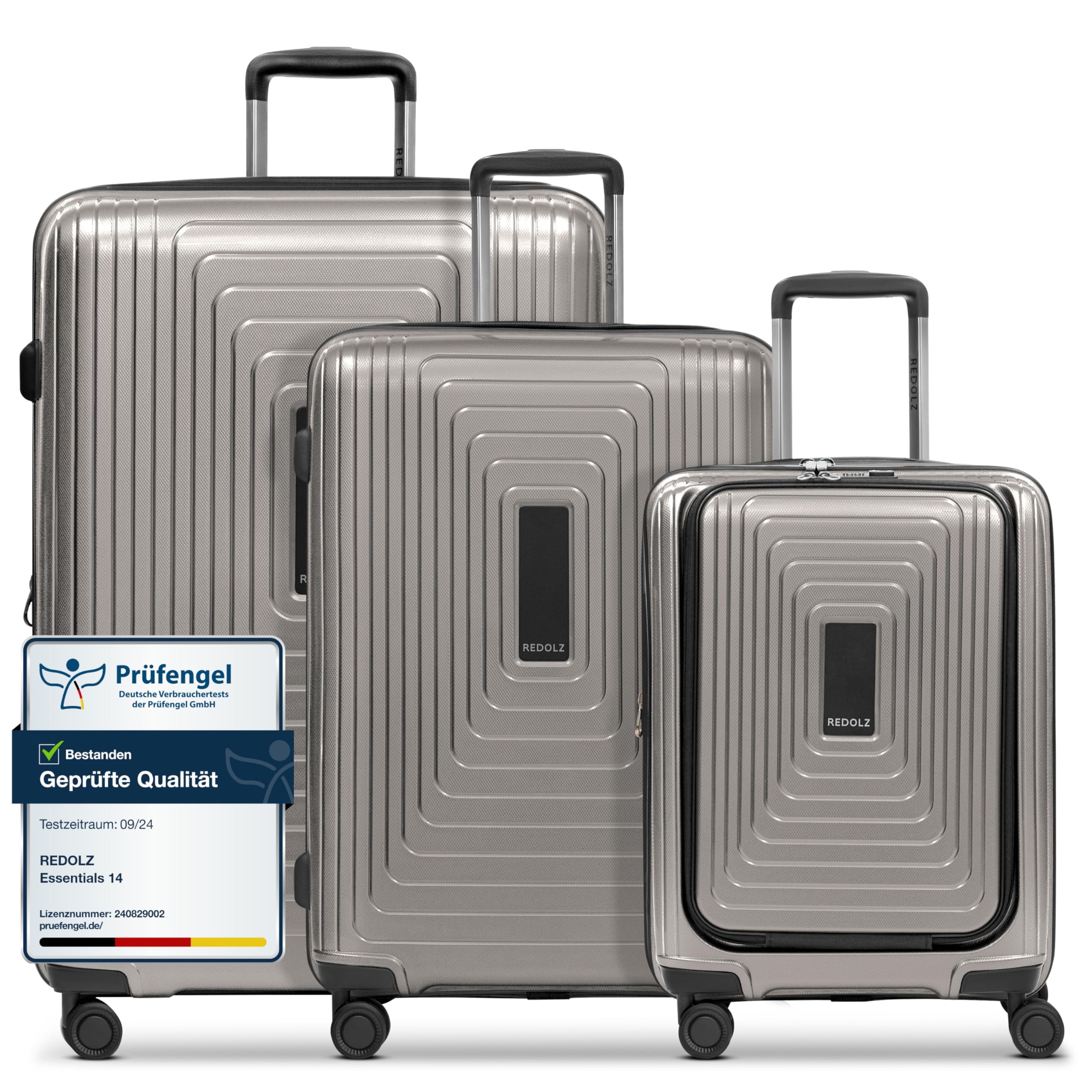 REDOLZ Hartschalen Koffer-Set-3-teilig | S 55 cm + M 66 cm + L 77 cm