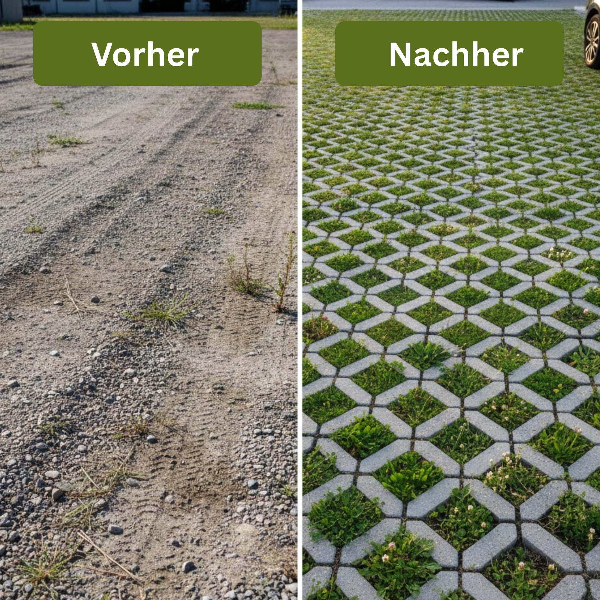 Samenshop24® DSV 530 Schotterrasen, Parkplatzrasen, Zufahrtsrasen- Begrünung (1 kg)