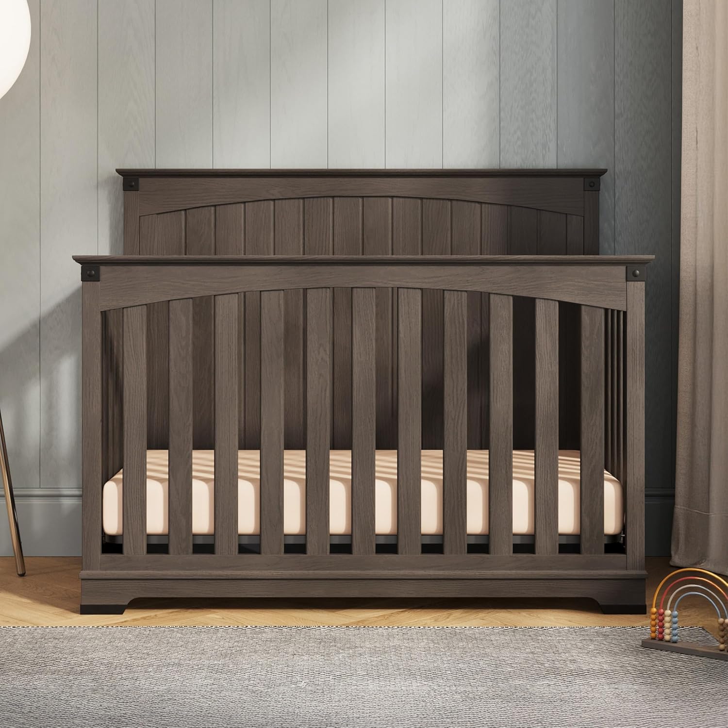 Child Craft Redmond Full Panel Crib, Dresser and Chest Nursery Set, 3-Piece, Includes 4-in-1 Convertible Crib, Dresser and Chest, Grows with Your Baby (Dapper Gray)